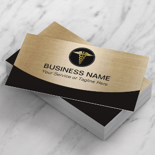 Medical Professional Black & Gold Business Card