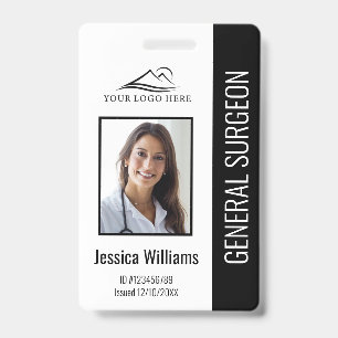 Medical Professional Custom Photo & Text Black ID Badge