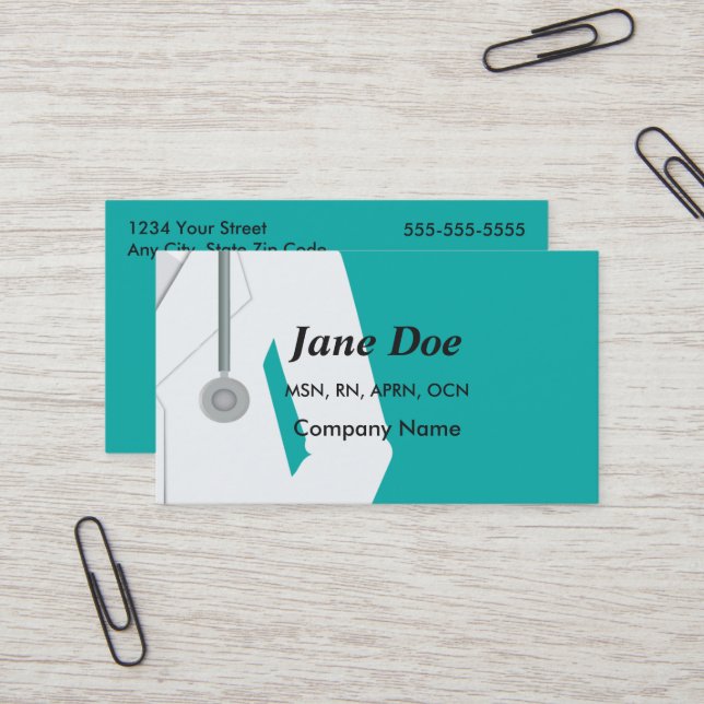Medical Professional Health Care Business Cards (Front/Back In Situ)