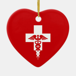 Medical Professional heart ornament, customise Ceramic Ornament