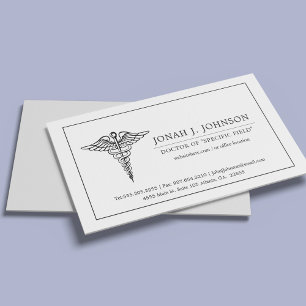 Medical Professional   Minimalist Lined Border Business Card