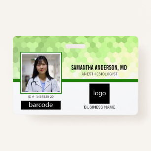 Medical Professional Photo and Logo Green ID Badge
