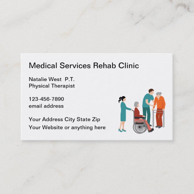 Medical Professional Physical Therapy Business Card (Front)