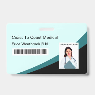 Medical Professional Staff Photo ID Barcode Badges Badge