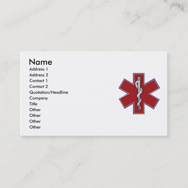 Medical Profile Card (Front)