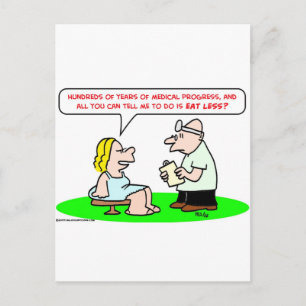 medical progress eat less postcard
