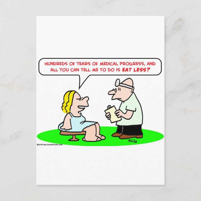medical progress eat less postcard (Front)