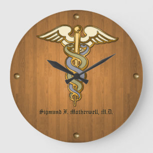 Medical Pros - Teak (Personalised Wall Clock) Large Clock