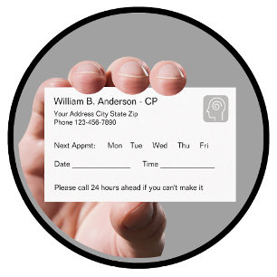 Medical Psychologist Office Appointment Reminder Card