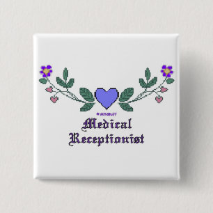 Medical Receptionist CS Print 15 Cm Square Badge