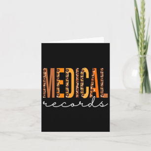 Medical Records Leopard Fall Autumn Lovers Thanksg Card