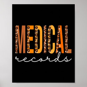Medical Records Leopard Fall Autumn Lovers Thanksg Poster