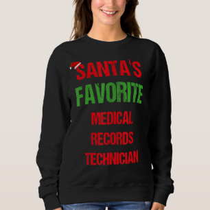Medical Records Technician Funny Pajama Christmas Sweatshirt