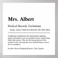 Medical Records Technician Personalised Gift Poste