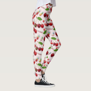 Medical Red Cherry & Pink Pill Leggings