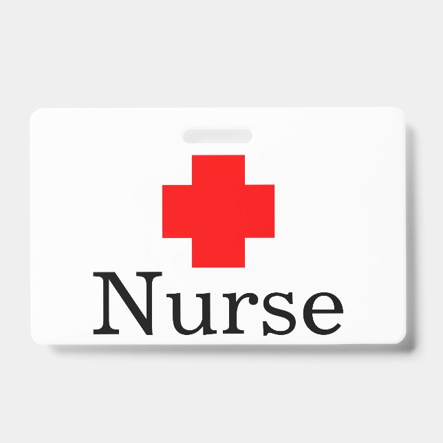 Medical Red Cross Nurse ID Badge (Front)