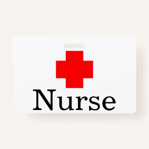Medical Red Cross Nurse ID Badge