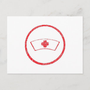 medical red  emt hospital ER nurse cross Postcard