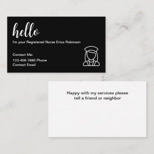 Medical Registered Nurse Contact Business Cards