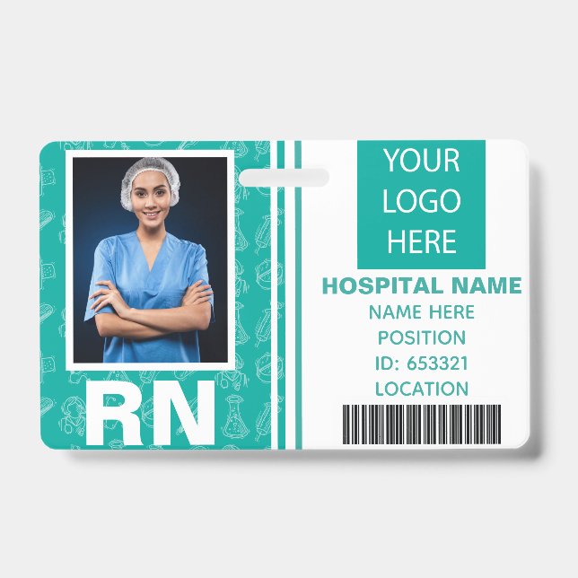 Medical Registered Nurse Photo ID Badge (Front)