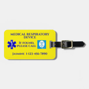 Medical Respiratory Device CPAP Machine Carry-On Luggage Tag
