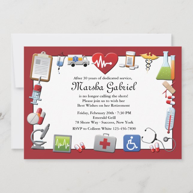 Medical Retirement Party Invitation (Front)