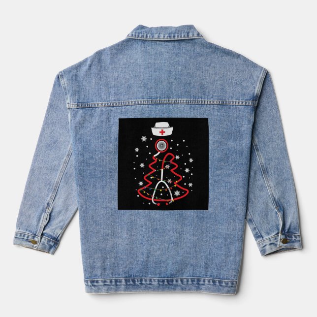 Medical RN NUrse, Merry Christmas Denim Jacket (Back)