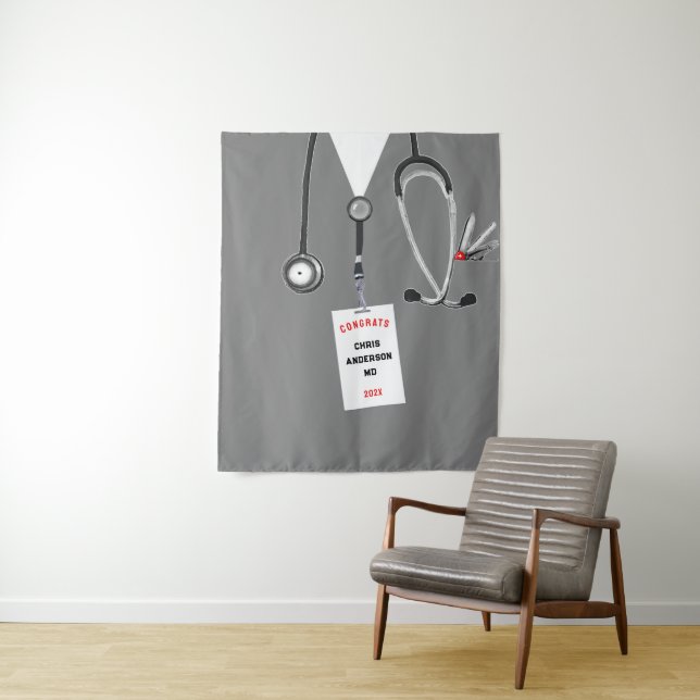 Medical School Doctor Graduation Banner Tapestry (In Situ)