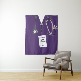 Medical School Doctor Graduation Banner Tapestry