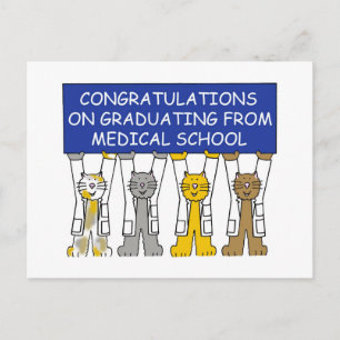Medical School Graduate Congratulations Cute Cats. Postcard