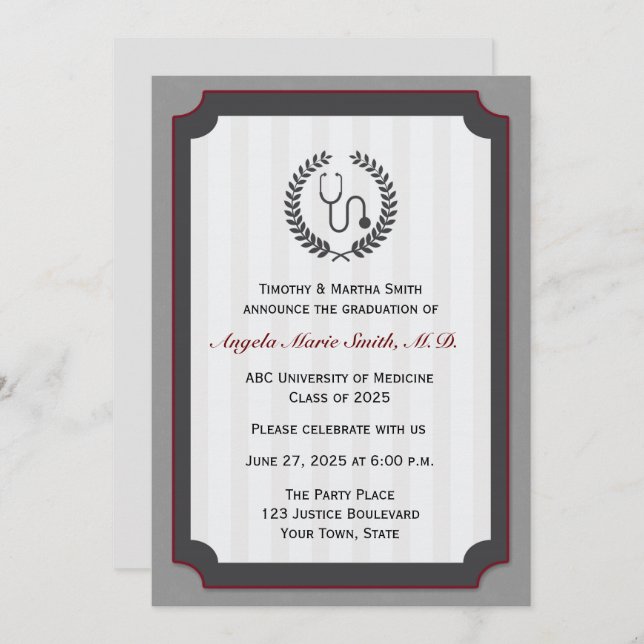 Medical School Graduation Card (Front/Back)