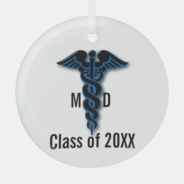 Medical School Graduation Glass Tree Decoration (Front)