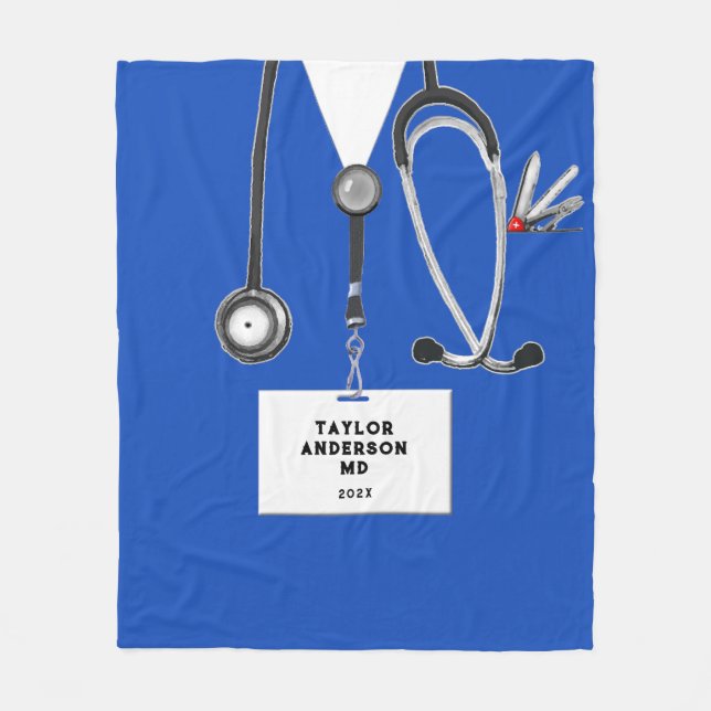 Medical School Graduation Grad Fleece Blanket (Front)