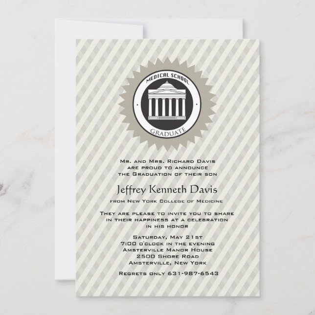Medical School Graduation Invitation (Front)
