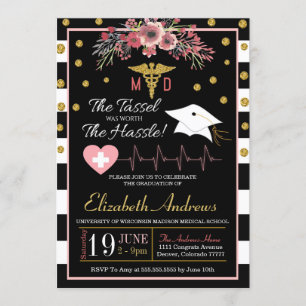 Medical School Graduation Invitation - Floral
