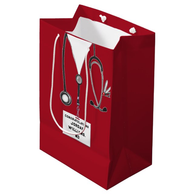 Medical School Graduation Medium Gift Bag (Front Angled)
