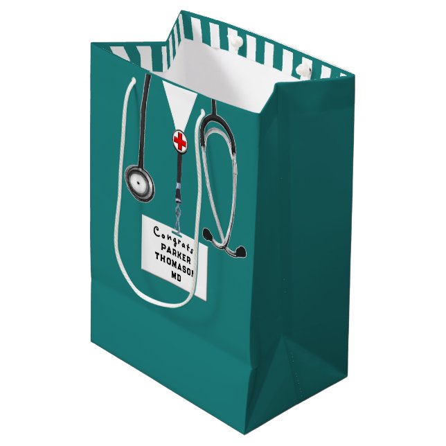 Medical School Graduation Medium Gift Bag (Front Angled)