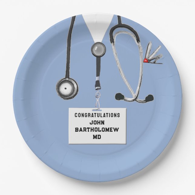 Medical School Graduation Paper Plate (Front)
