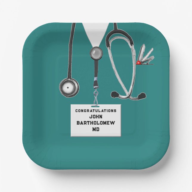 Medical School Graduation Paper Plate (Front)