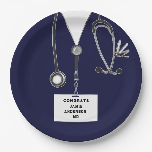 Medical School Graduation Paper Plate (Front)