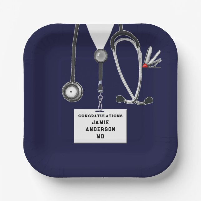 Medical School Graduation Paper Plate (Front)