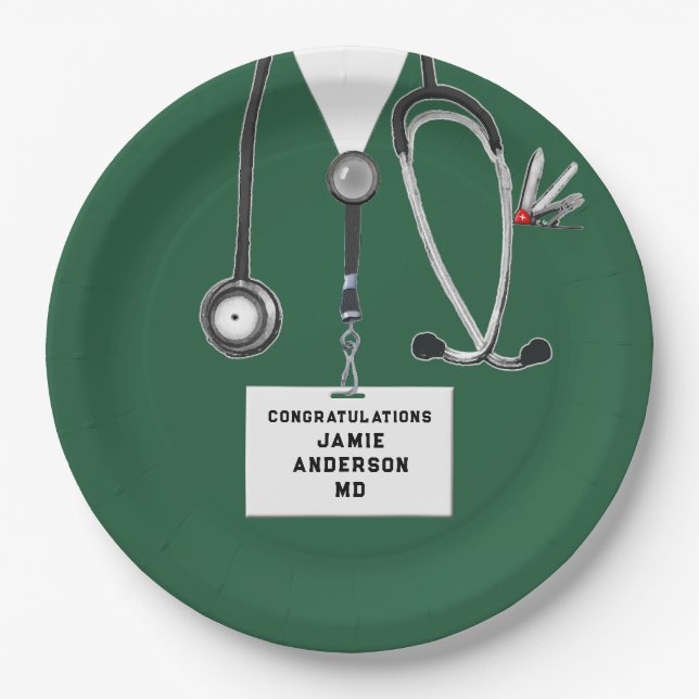 Medical School Graduation Paper Plate (Front)