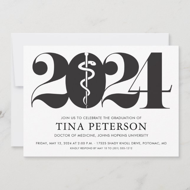 Medical School Graduation Party Invitation (Front)