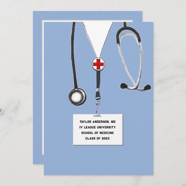 Medical School Graduation Party Invitation (Front/Back)