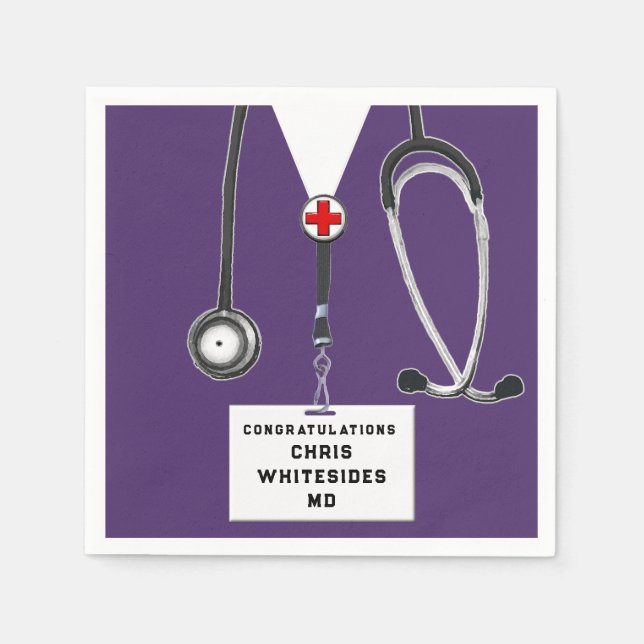 Medical School Graduation Party Napkin (Front)