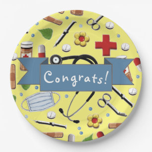 Medical School Graduation Party Paper Plate