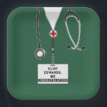 Medical School Graduation Party Paper Plates<br><div class="desc">Creative med school graduation plates for doctor grad party. To personalise edit text to add doctor,  physician assistant or nurse's name to customise.</div>