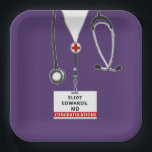 Medical School Graduation Party Paper Plates<br><div class="desc">Creative med school graduation party plates for doctor graduate. Edit text to add doctor,  physician assistant,  or nurse's name to customise.</div>