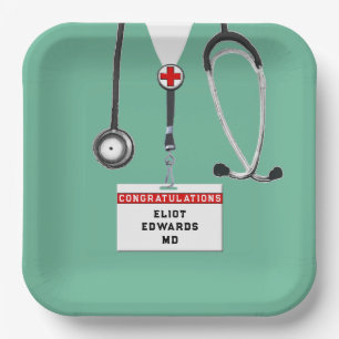 Medical School Graduation Party Paper Plates
