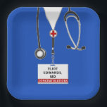 Medical School Graduation Party Paper Plates<br><div class="desc">Creative med school graduation congratulations party plates for doctor graduate. Edit text to add doctor,  physician assistant,  or nurse's name to customise.</div>